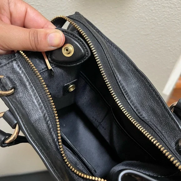 •COACH• Mini Crosby Carryall Black Smooth Leather Missing Strap - Picture 12 of 13